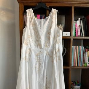 Embroidered White Dress